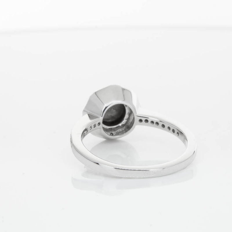 18ct White Gold Black Diamond Ring-Ring-Walker & Hall