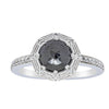 18ct White Gold Black Diamond Ring-Ring-Walker & Hall