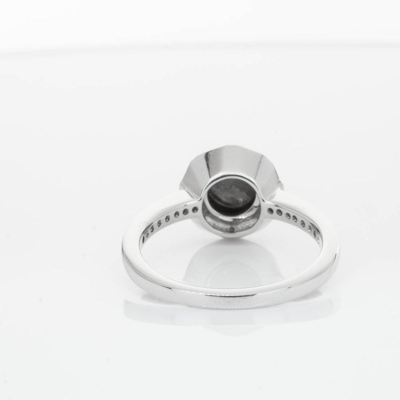 18ct White Gold Black Diamond Ring-Ring-Walker & Hall