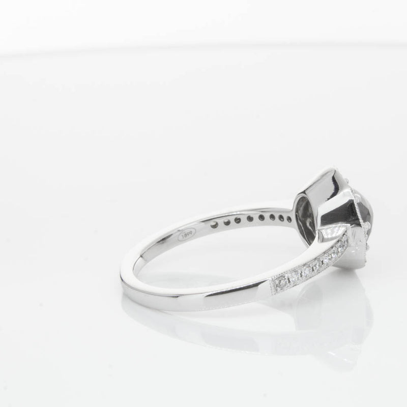 18ct White Gold Black Diamond Ring-Ring-Walker & Hall