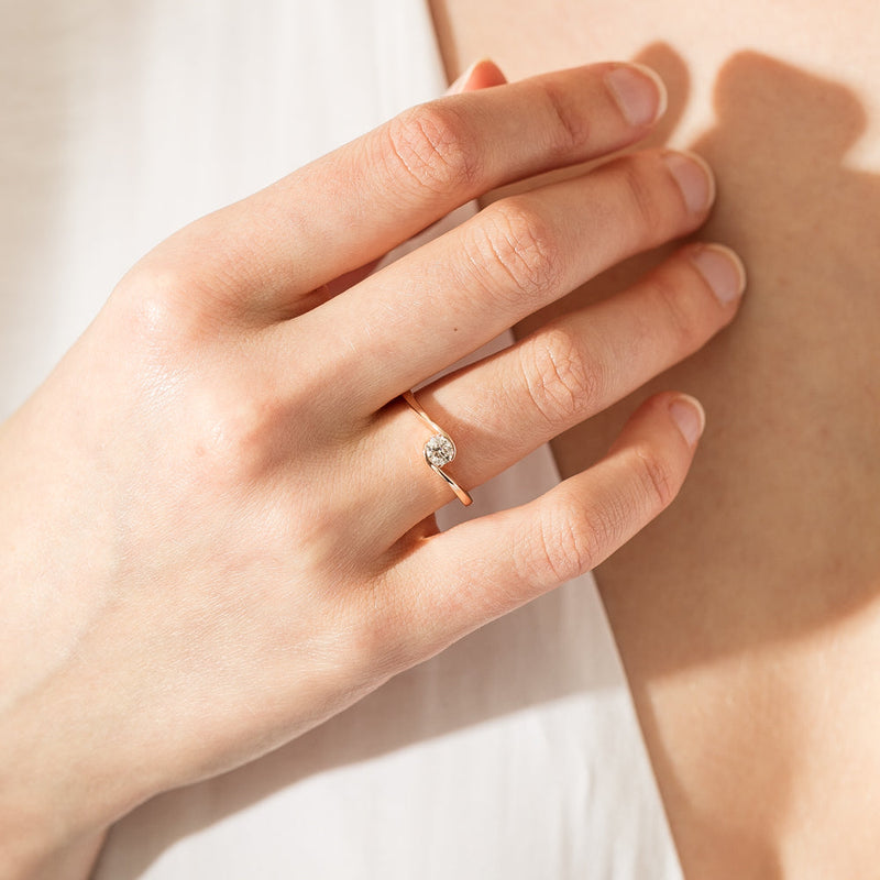 18ct Rose Gold .30ct Diamond Embrace Ring-Ring-Walker & Hall