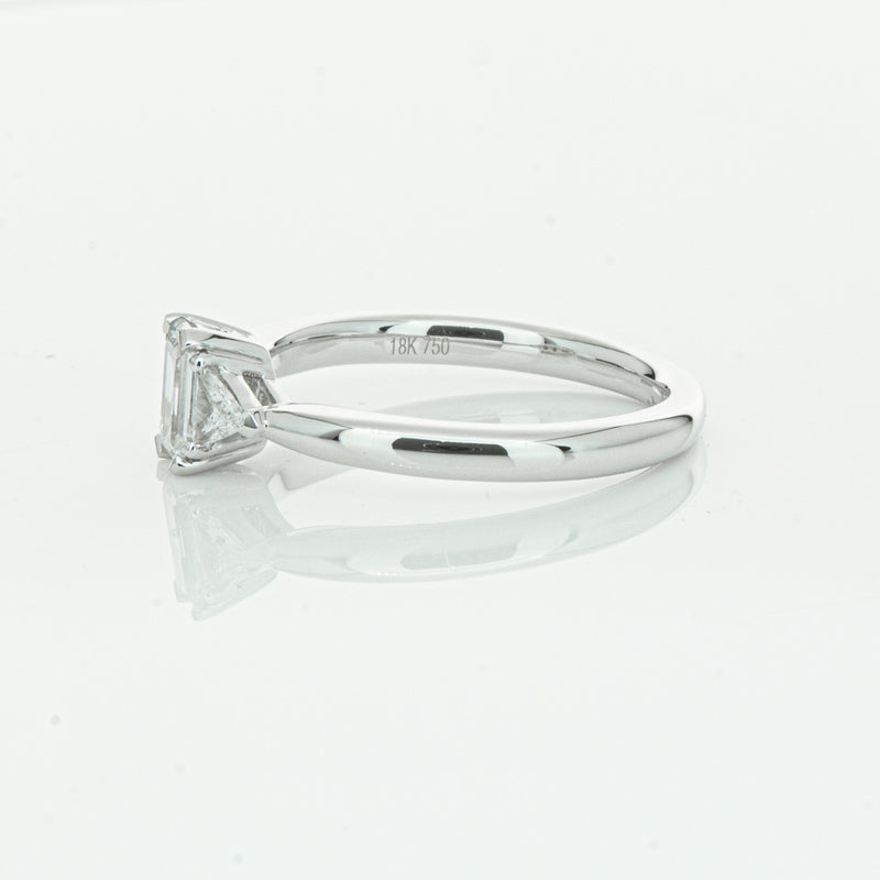 18ct White Gold .50ct Emerald Cut Diamond Ring-Ring-Walker & Hall