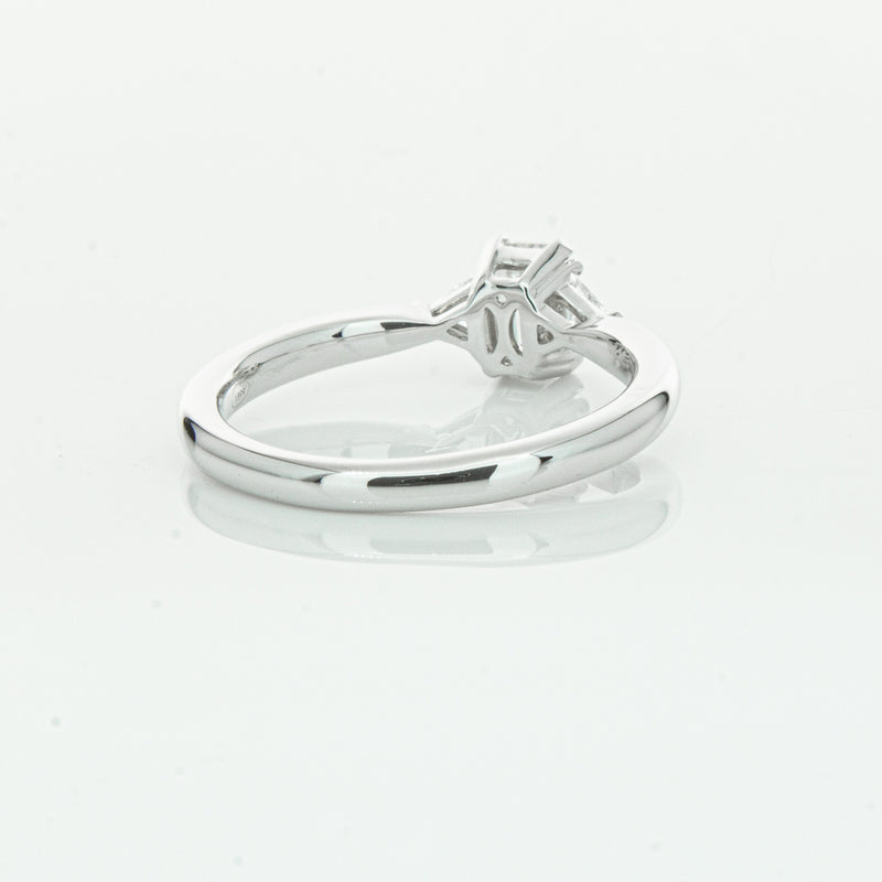 18ct White Gold .50ct Emerald Cut Diamond Ring-Ring-Walker & Hall