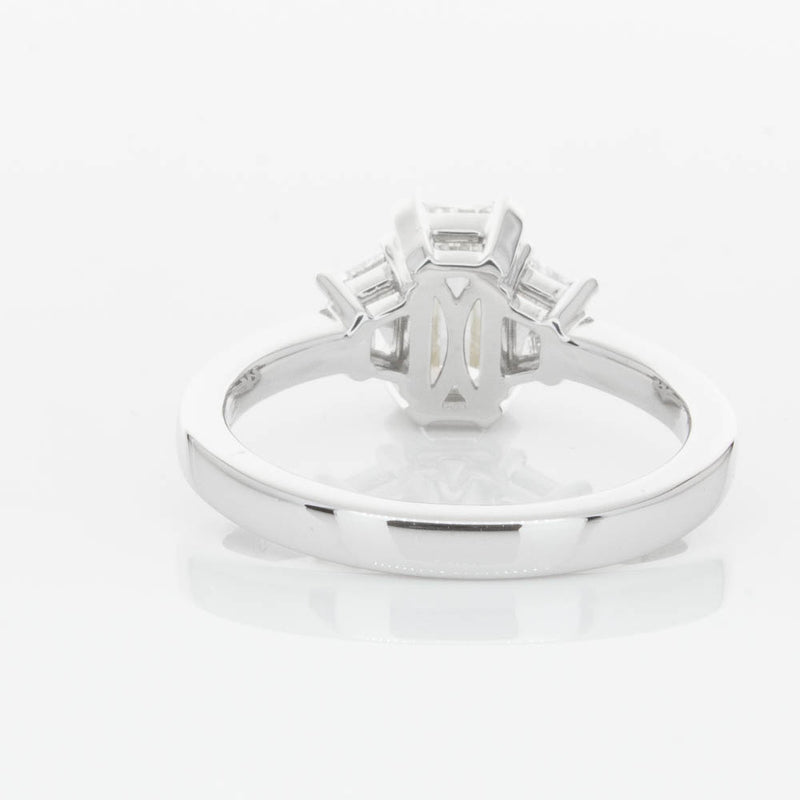 18ct White Gold Emerald Cut Diamond Odyssey Ring-Ring-Walker & Hall