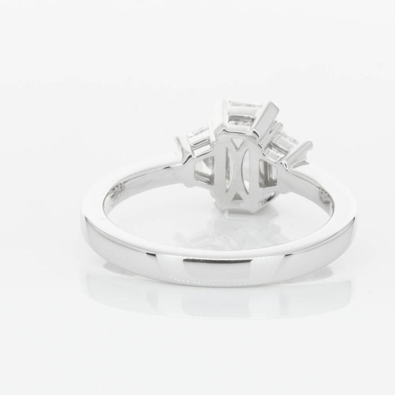 18ct White Gold Emerald Cut Diamond Odyssey Ring-Ring-Walker & Hall