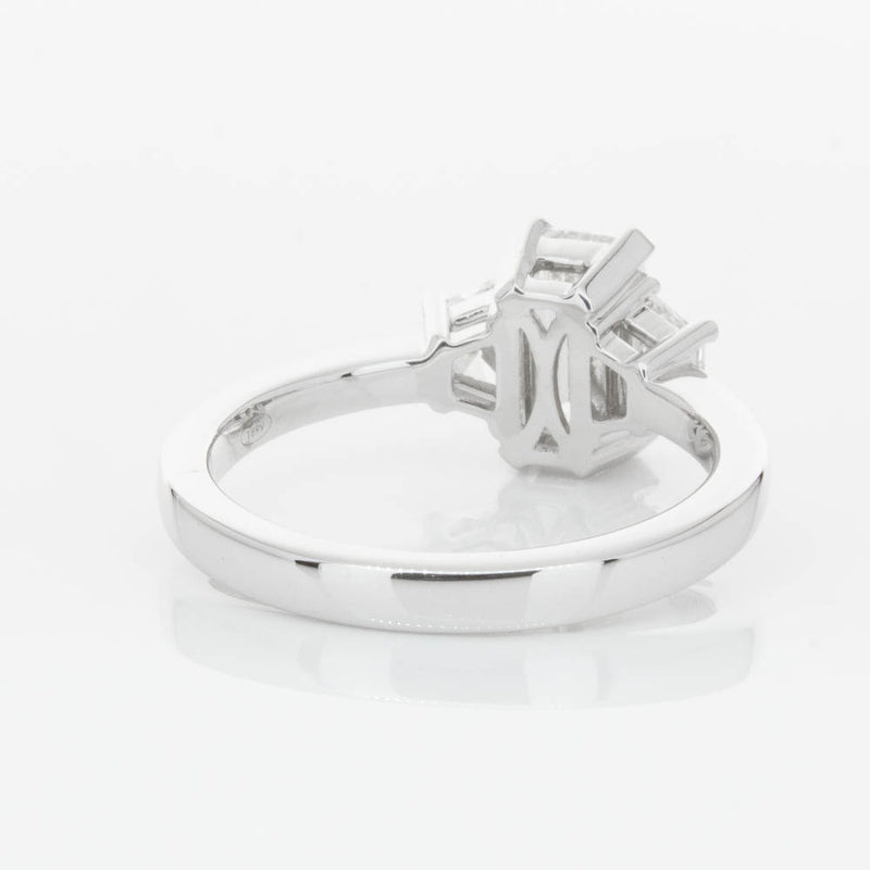 18ct White Gold Emerald Cut Diamond Odyssey Ring-Ring-Walker & Hall