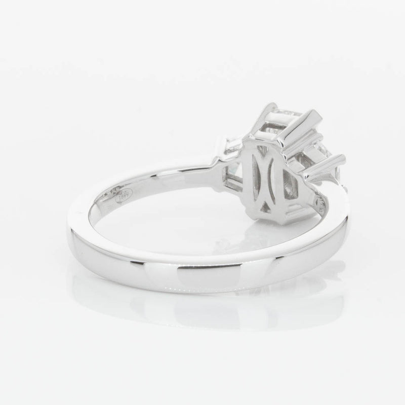 18ct White Gold Emerald Cut Diamond Odyssey Ring-Ring-Walker & Hall