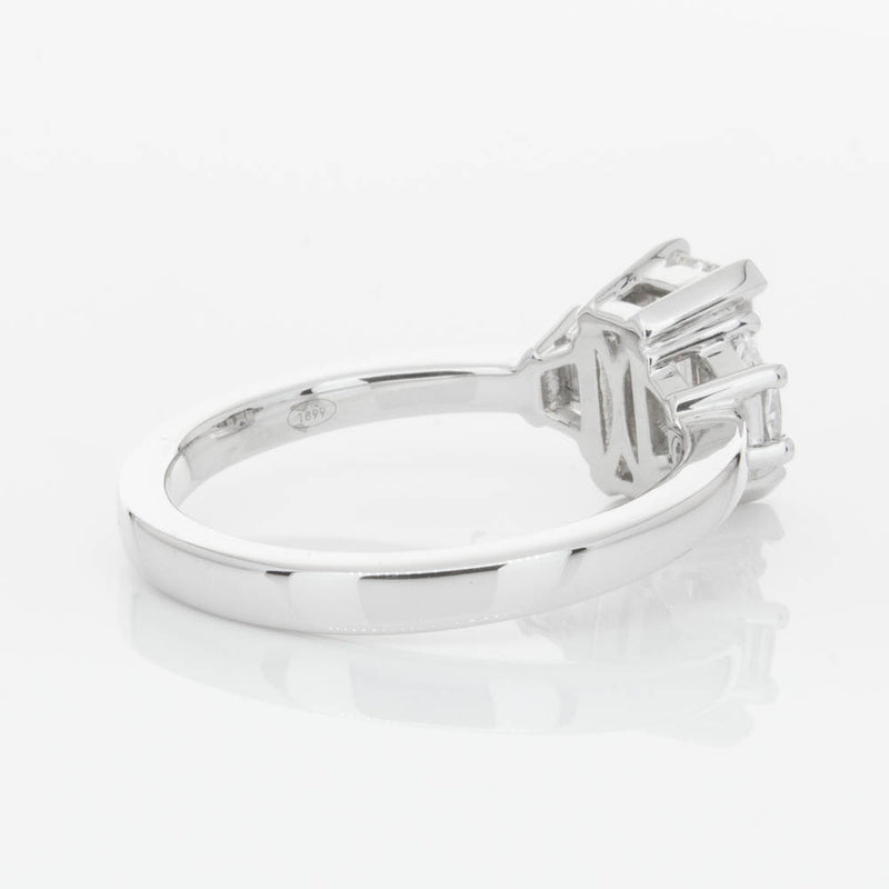 18ct White Gold Emerald Cut Diamond Odyssey Ring-Ring-Walker & Hall