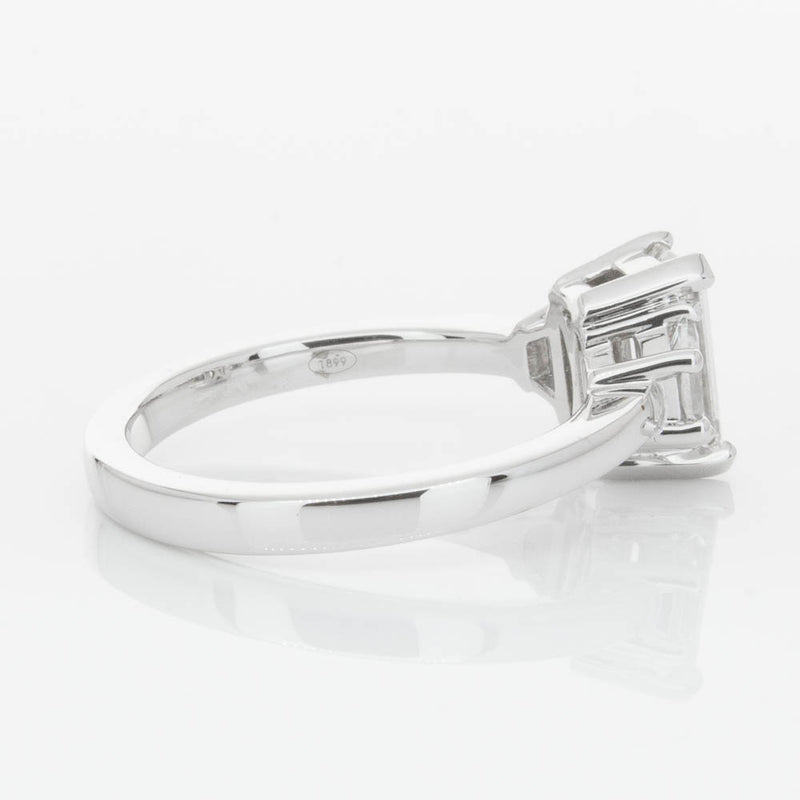 18ct White Gold Emerald Cut Diamond Odyssey Ring-Ring-Walker & Hall