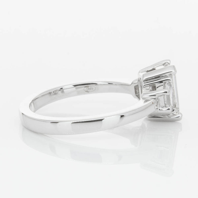18ct White Gold Emerald Cut Diamond Odyssey Ring-Ring-Walker & Hall