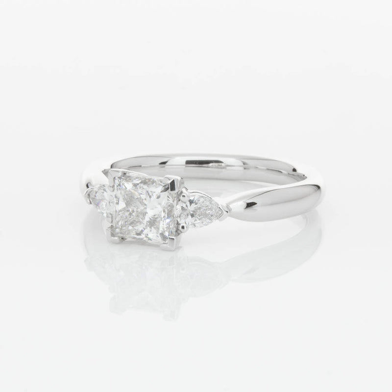 18ct White Gold 1.02ct Princess Cut Diamond Ayla Ring-Ring-Walker & Hall