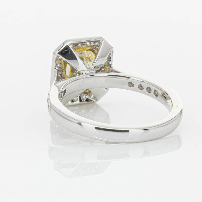 18ct White Gold Radiant Yellow Diamond Ring-Ring-Walker & Hall
