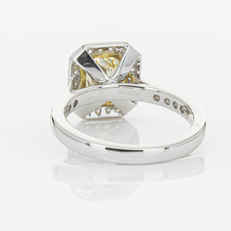 18ct White Gold Radiant Yellow Diamond Ring-Ring-Walker & Hall