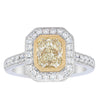 18ct White Gold Radiant Yellow Diamond Ring-Ring-Walker & Hall
