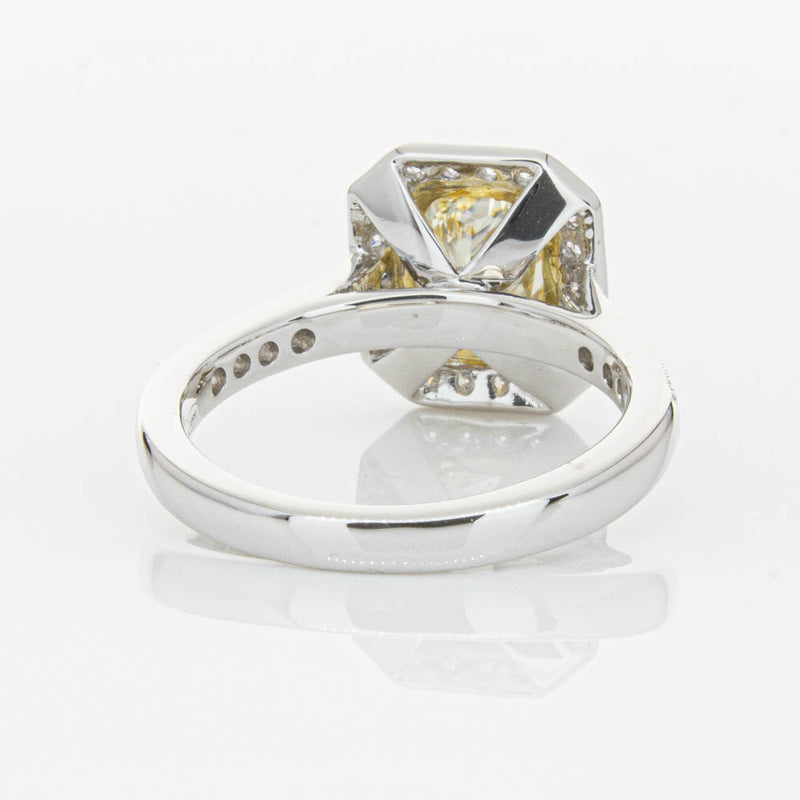 18ct White Gold Radiant Yellow Diamond Ring-Ring-Walker & Hall