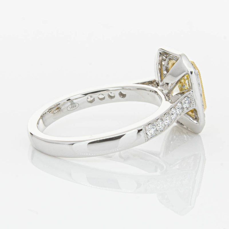 18ct White Gold Radiant Yellow Diamond Ring-Ring-Walker & Hall