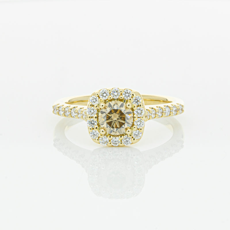 18ct Yellow Gold Champagne Diamond Manhattan Ring-Ring-Walker & Hall