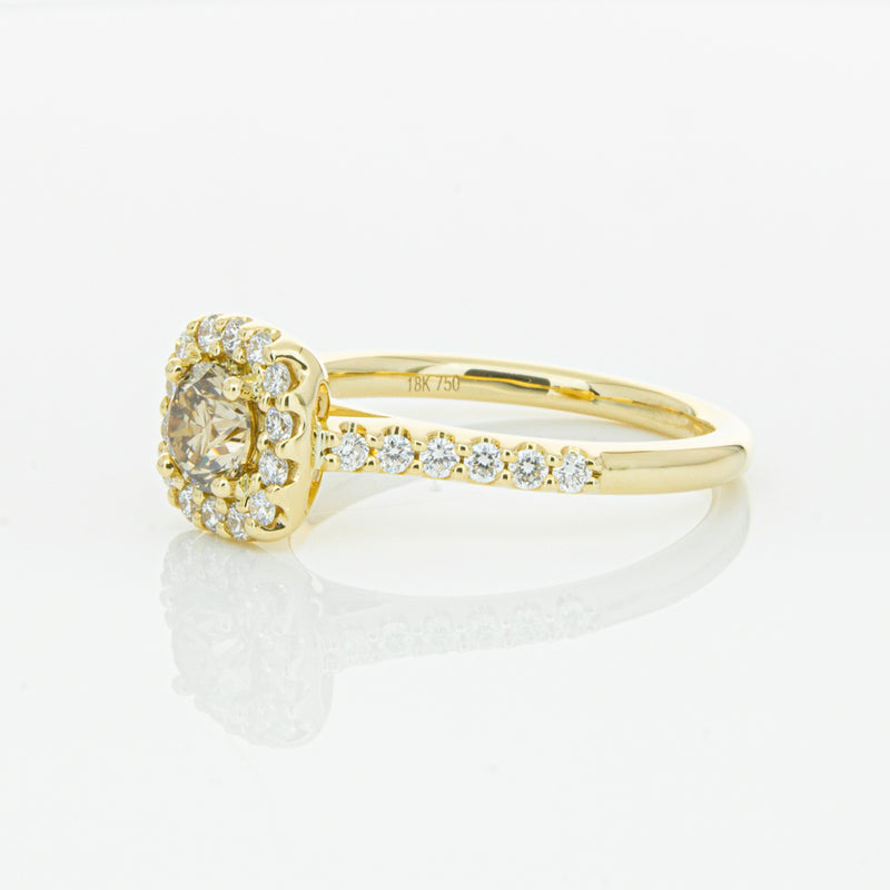 18ct Yellow Gold Champagne Diamond Manhattan Ring-Ring-Walker & Hall