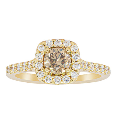 18ct Yellow Gold Champagne Diamond Manhattan Ring-Ring-Walker & Hall