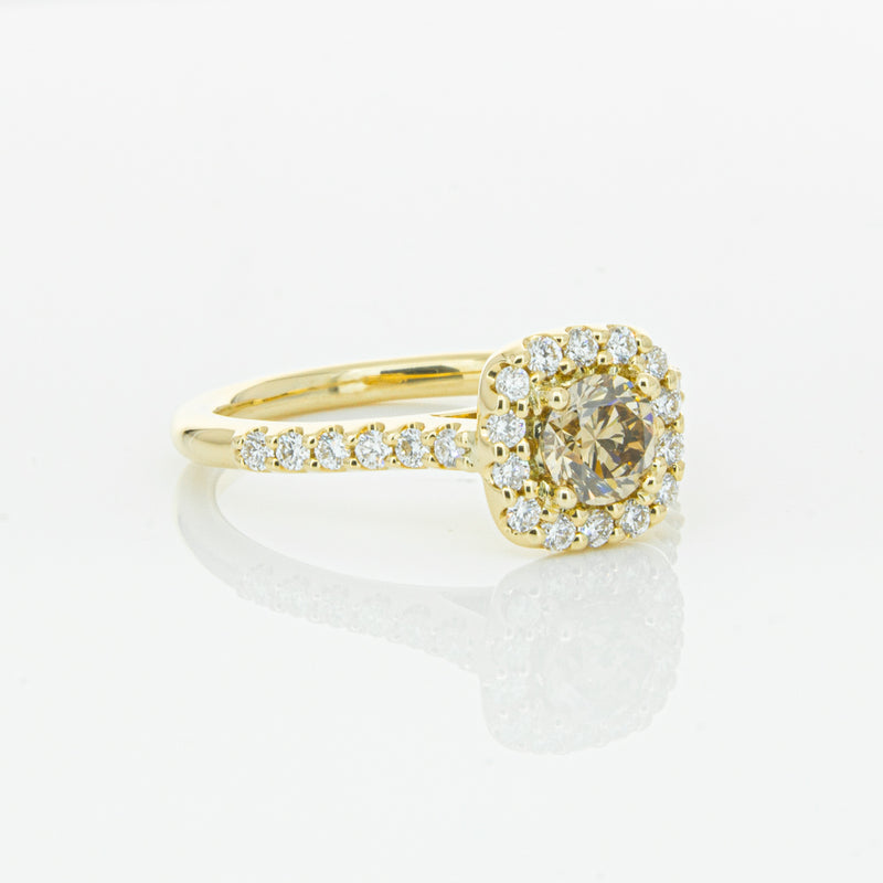 18ct Yellow Gold Champagne Diamond Manhattan Ring-Ring-Walker & Hall