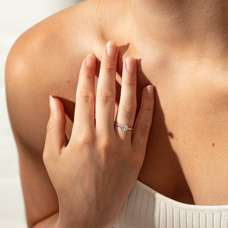 18ct White Gold .71ct Diamond Natalia Ring-Ring-Walker & Hall