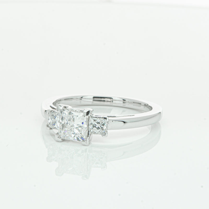 18ct White Gold .80ct Princess Cut Diamond Olympus Ring-Ring-Walker & Hall