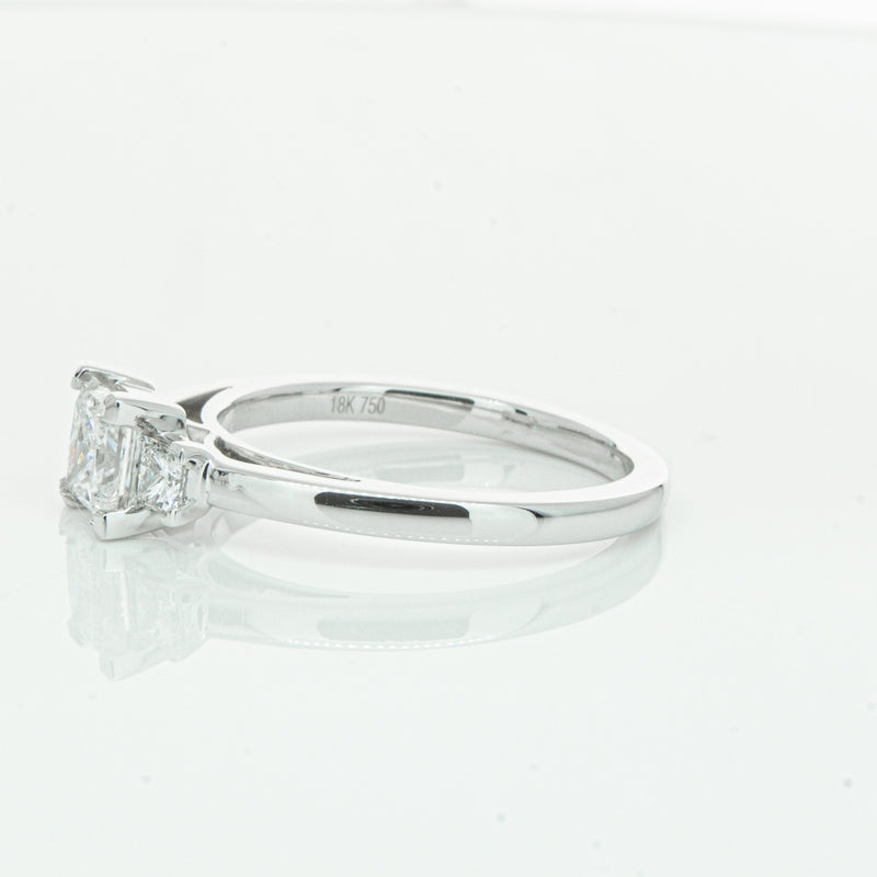 18ct White Gold .80ct Princess Cut Diamond Olympus Ring-Ring-Walker & Hall