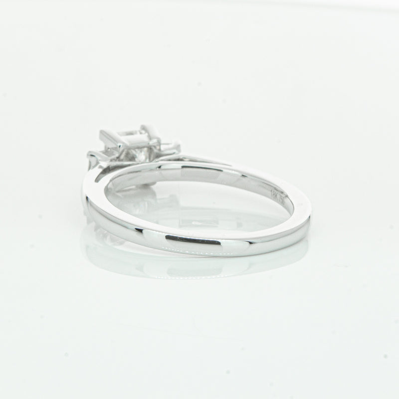 18ct White Gold .80ct Princess Cut Diamond Olympus Ring-Ring-Walker & Hall