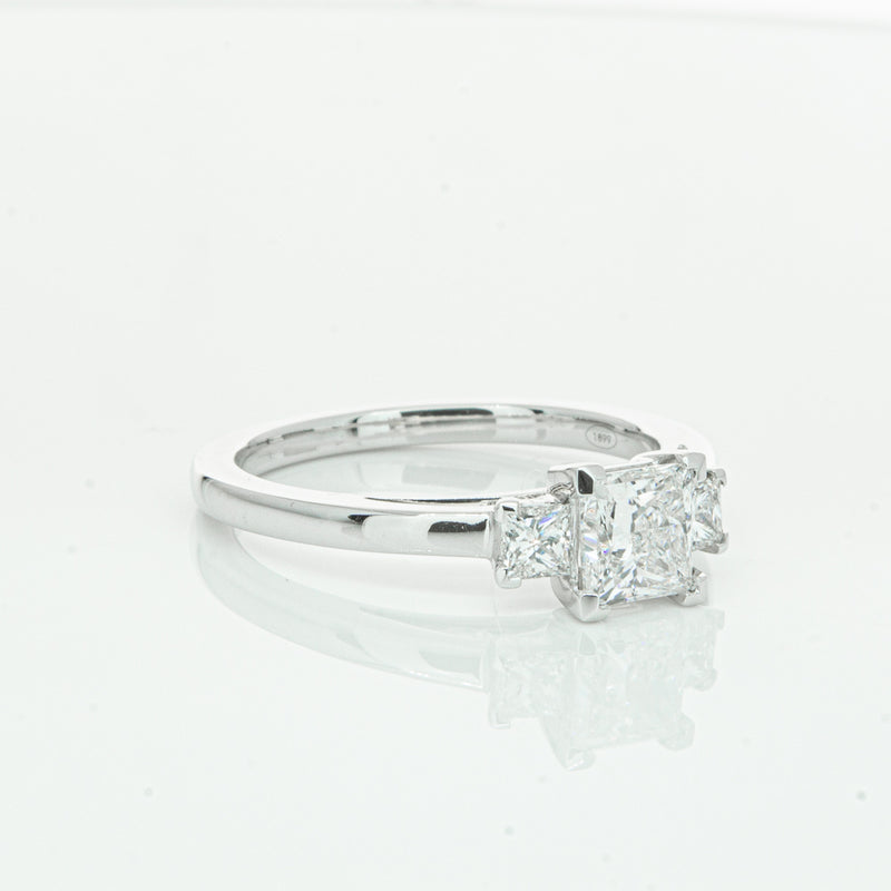 18ct White Gold .80ct Princess Cut Diamond Olympus Ring-Ring-Walker & Hall