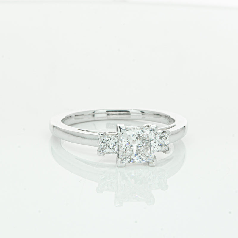 18ct White Gold .80ct Princess Cut Diamond Olympus Ring-Ring-Walker & Hall