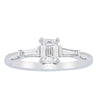18ct White Gold Emerald Cut Diamond Ring-Ring-Walker & Hall