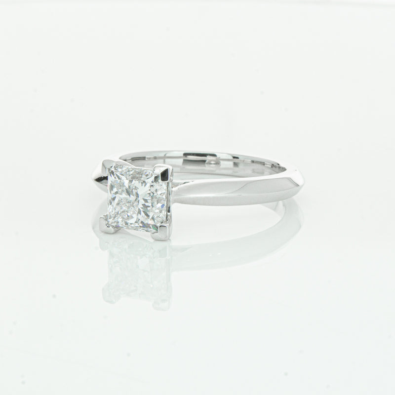 18ct White Gold 1.51ct Princess Cut Diamond Venetian Ring-Ring-Walker & Hall