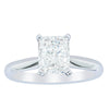 18ct White Gold Radiant Cut Diamond Venetian Ring-Ring-Walker & Hall