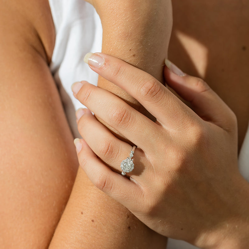 18ct White Gold .50ct Diamond Versailles Ring-Ring-Walker & Hall