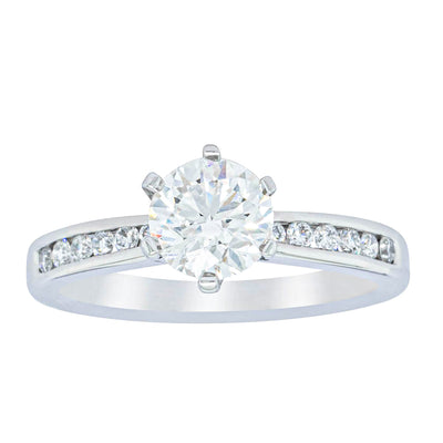 18ct White Gold 1.00ct Diamond Avalon Ring-Ring-Walker & Hall