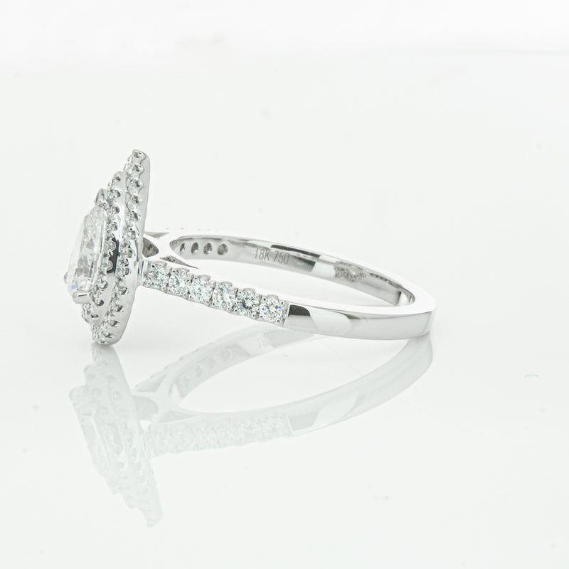 18ct White Gold Pear Cut Diamond Rosa Ring-Ring-Walker & Hall