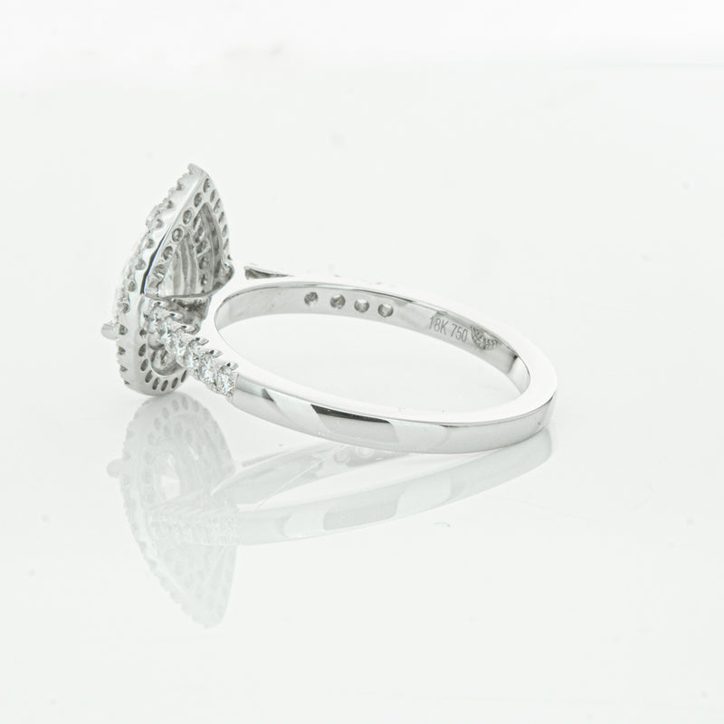 18ct White Gold Pear Cut Diamond Rosa Ring-Ring-Walker & Hall