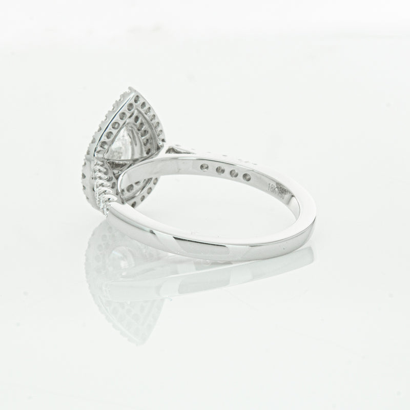 18ct White Gold Pear Cut Diamond Rosa Ring-Ring-Walker & Hall