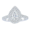 18ct White Gold Pear Cut Diamond Rosa Ring-Ring-Walker & Hall