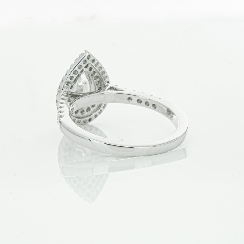 18ct White Gold Pear Cut Diamond Rosa Ring-Ring-Walker & Hall