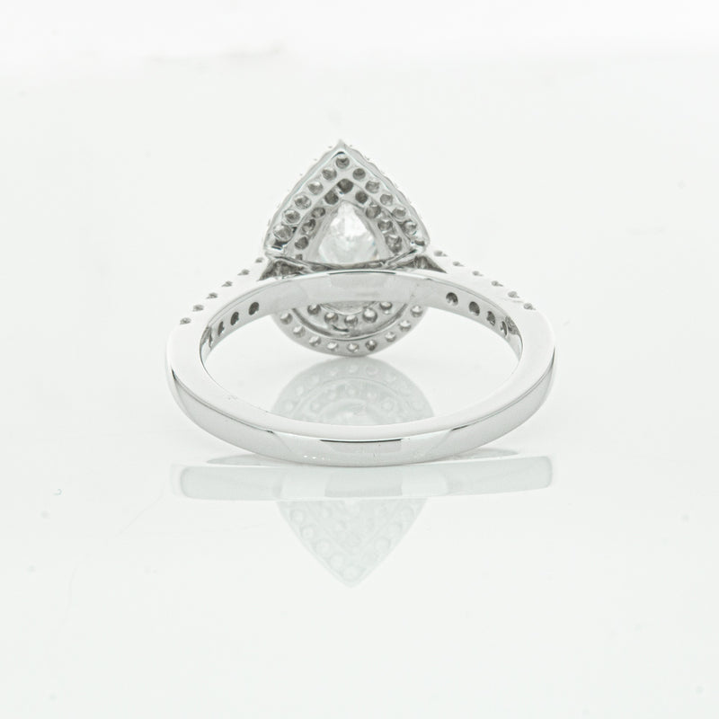 18ct White Gold Pear Cut Diamond Rosa Ring-Ring-Walker & Hall