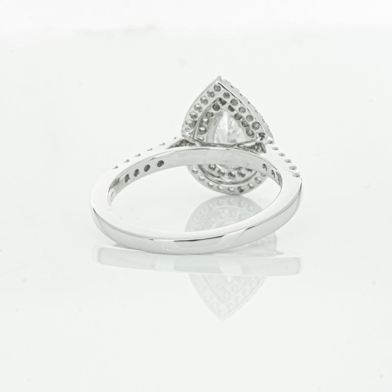 18ct White Gold Pear Cut Diamond Rosa Ring-Ring-Walker & Hall