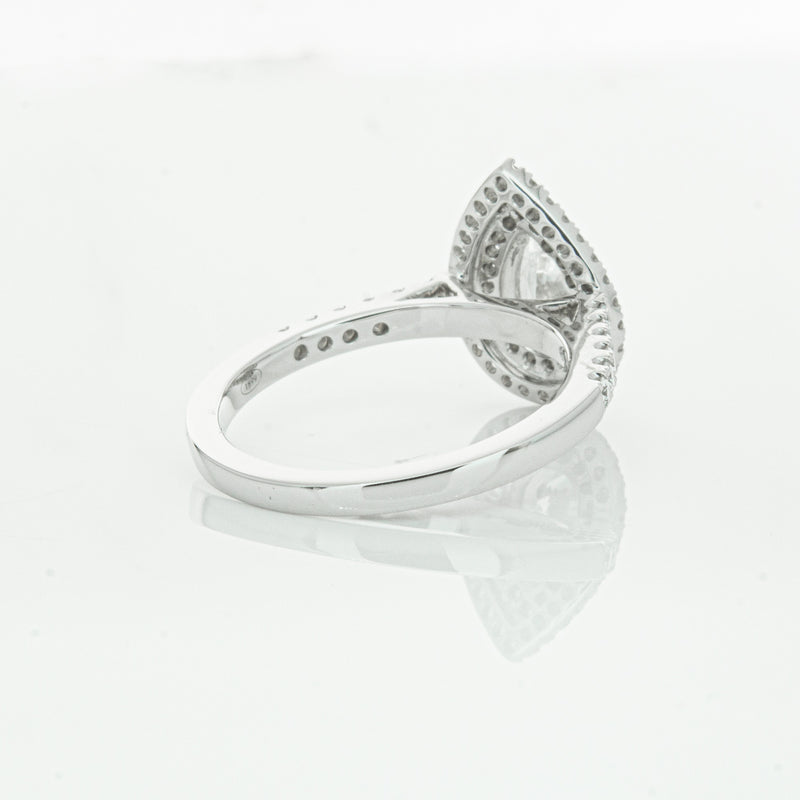 18ct White Gold Pear Cut Diamond Rosa Ring-Ring-Walker & Hall