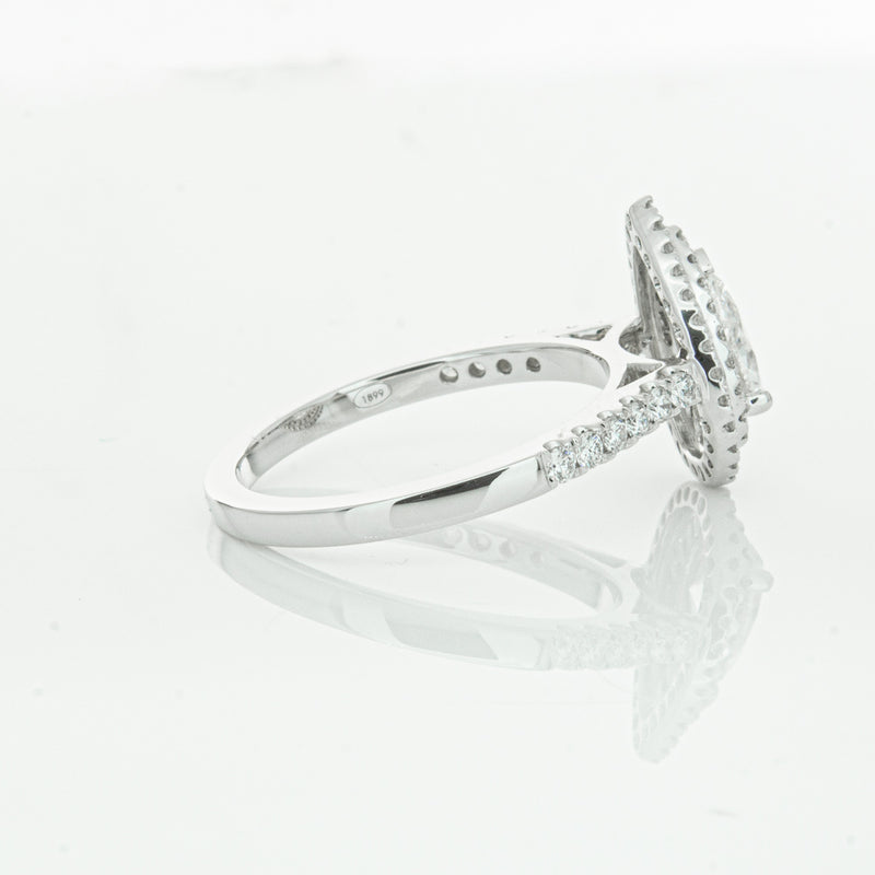 18ct White Gold Pear Cut Diamond Rosa Ring-Ring-Walker & Hall