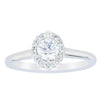 18ct White Gold Diamond Halo Ring-Ring-Walker & Hall