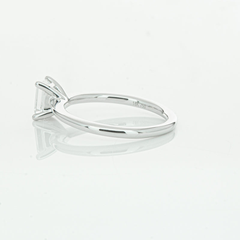 18ct White Gold .72ct Emerald Cut Diamond Melba Ring-Ring-Walker & Hall