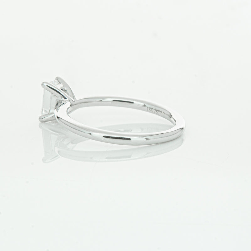 18ct White Gold .72ct Emerald Cut Diamond Melba Ring-Ring-Walker & Hall