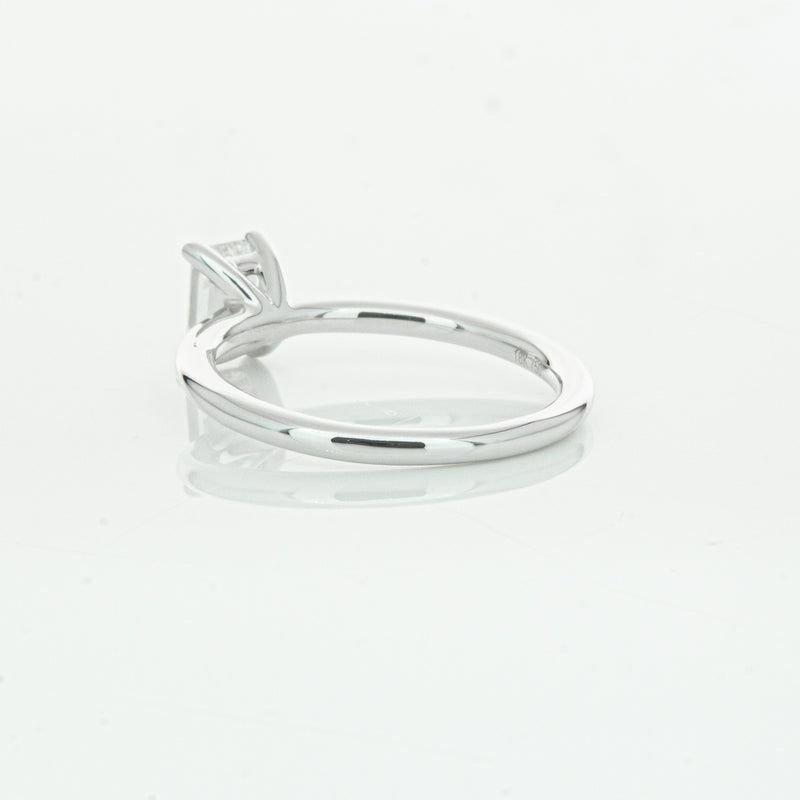 18ct White Gold .72ct Emerald Cut Diamond Melba Ring-Ring-Walker & Hall