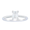 18ct White Gold .72ct Emerald Cut Diamond Melba Ring-Ring-Walker & Hall
