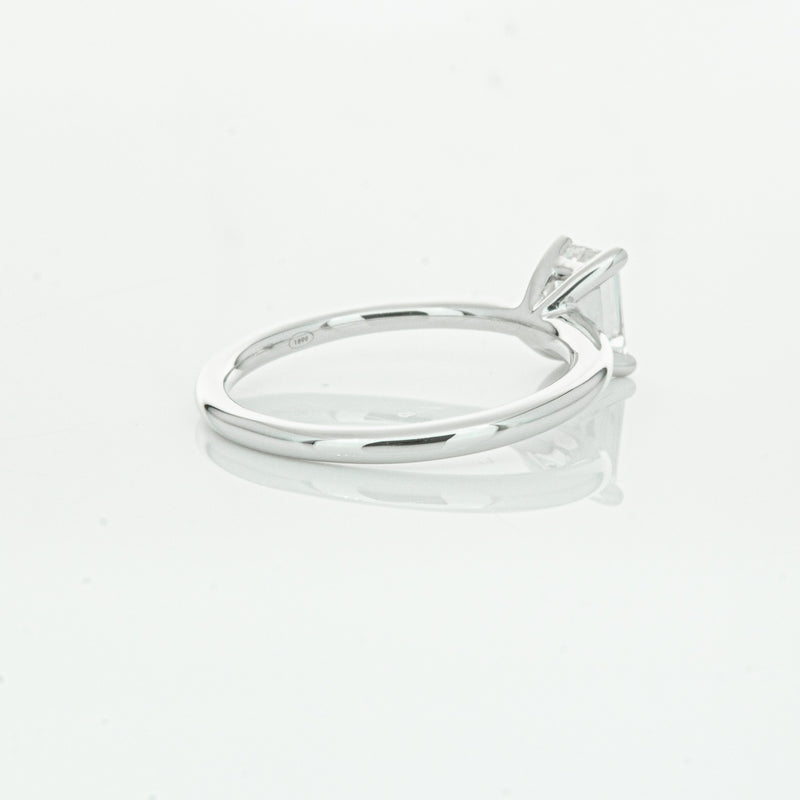 18ct White Gold .72ct Emerald Cut Diamond Melba Ring-Ring-Walker & Hall